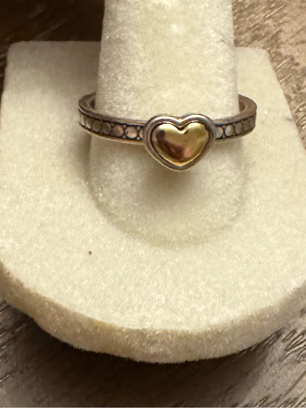 Brighton Two-Tone Heart Ring in Gold and Silver Size 9